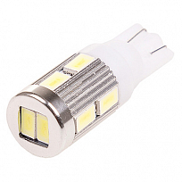 Автолампа диод T10(W5W) 12V 10SMD Блистер без цоколя 1-конт Белая  SKYWAY компл. 2 шт. Габарите, ном